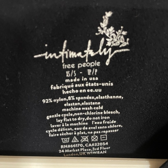#190- INTIMATLY FREE-black body suit, size xs/s crew neck short sleeved - Picture 3 of 3
